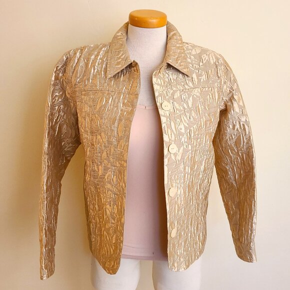 Coldwater Creek Gold Lightweight Short Dressy Jacket - Picture 3 of 8